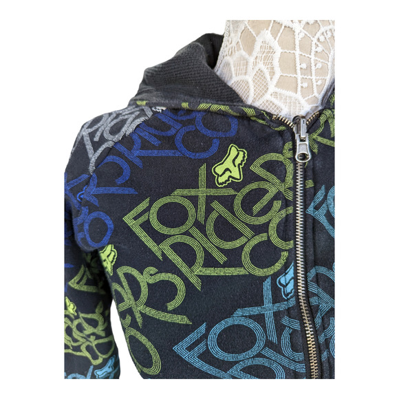 Fox Racing Black Logo Reversible Zip Hoodie Jacket - Picture 4 of 8